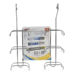 Mensola barra sottopensile (29x8x35cm) 3 supporti porta rotolo ARTIK Cromo 280314 - immagine 1