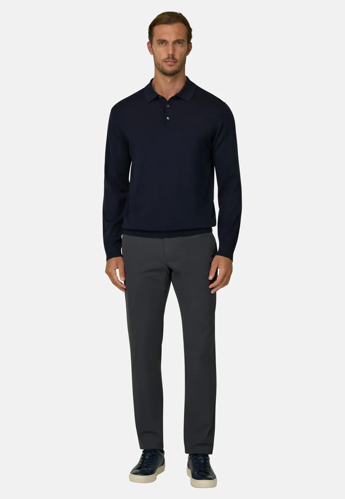 Boggi, Pantaloni In Nylon Elasticizzato Performance Btech, Uomo, Carbone, Taglia: 58 - immagine 2