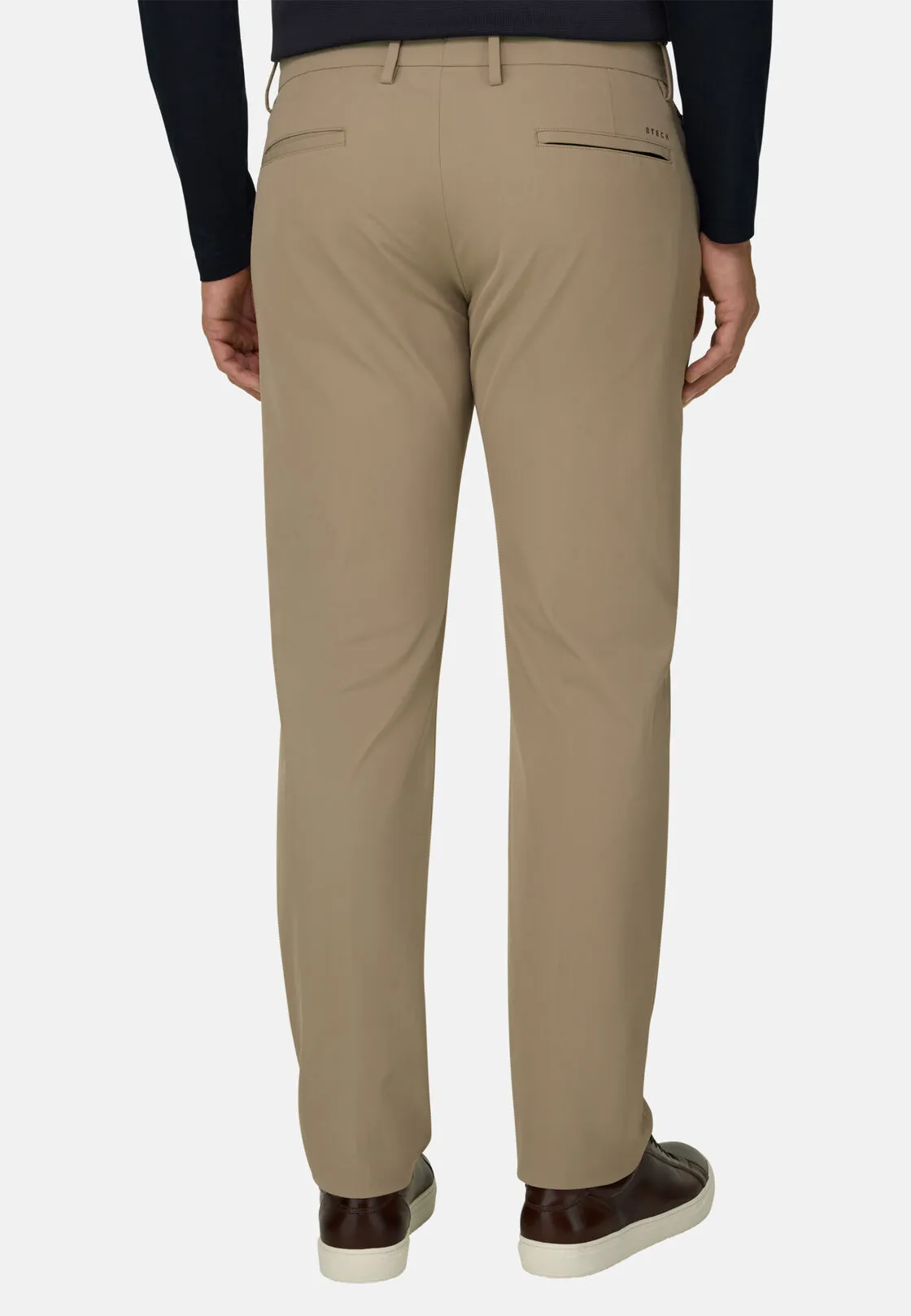 Boggi, Pantaloni In Nylon Elasticizzato Performance Btech, Uomo, Beige, Taglia: 48 - immagine 5