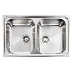 Lavello 2 vasche (79x50cm) CRISTAL Inox Satinato 010012XCSSP - immagine 1