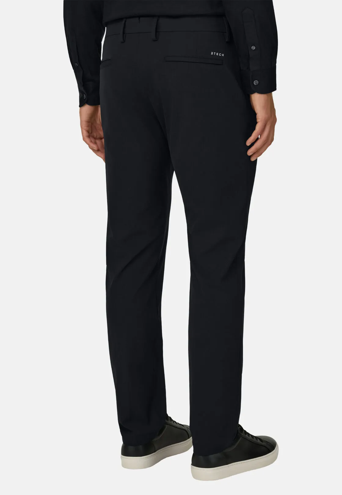 Boggi, Pantaloni In Nylon Elasticizzato Performance Btech, Uomo, Nero, Taglia: 48 - immagine 5