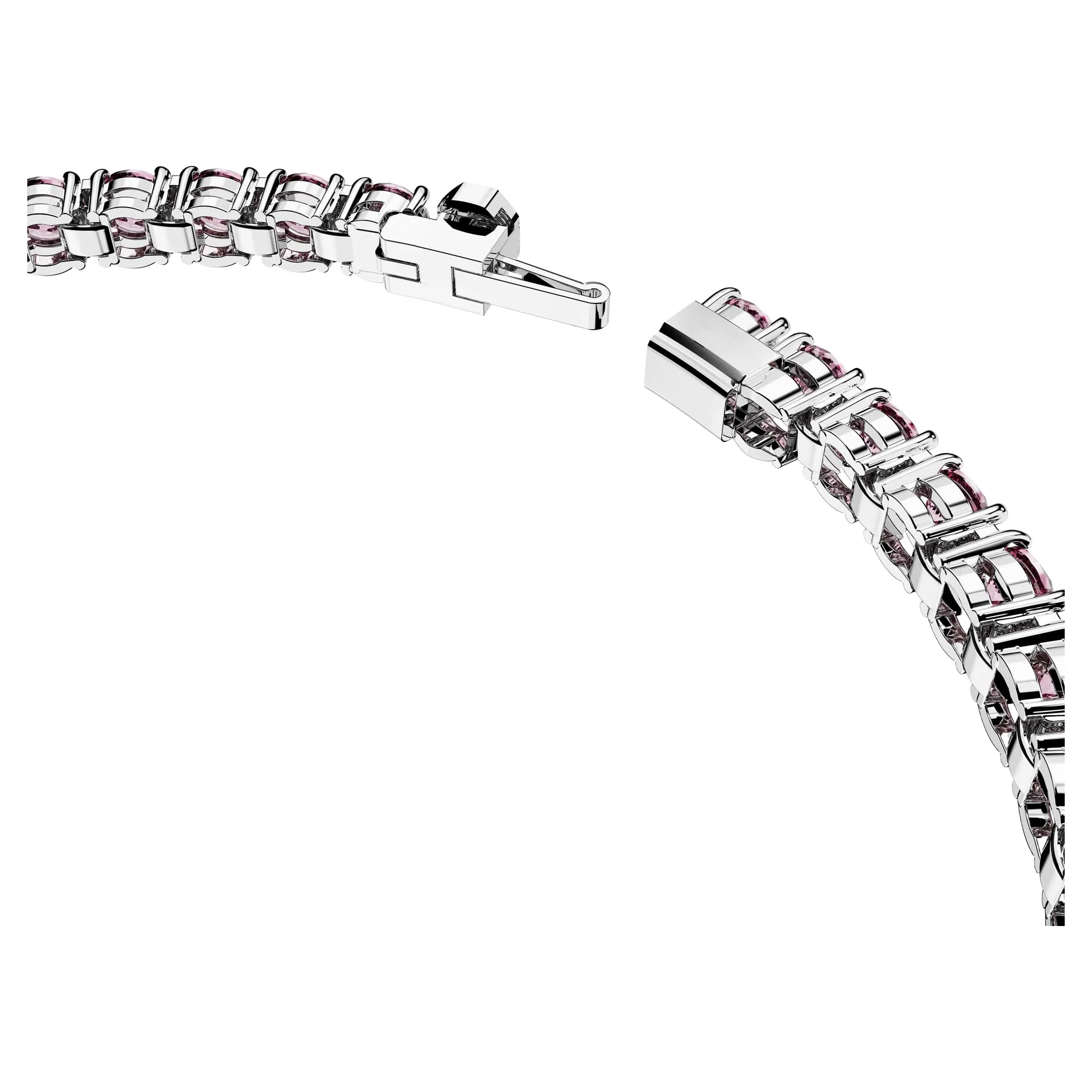 Swarovski Braccialetto Matrix Tennis, Taglio Round, Rosa, Placcato rodio - immagine 3