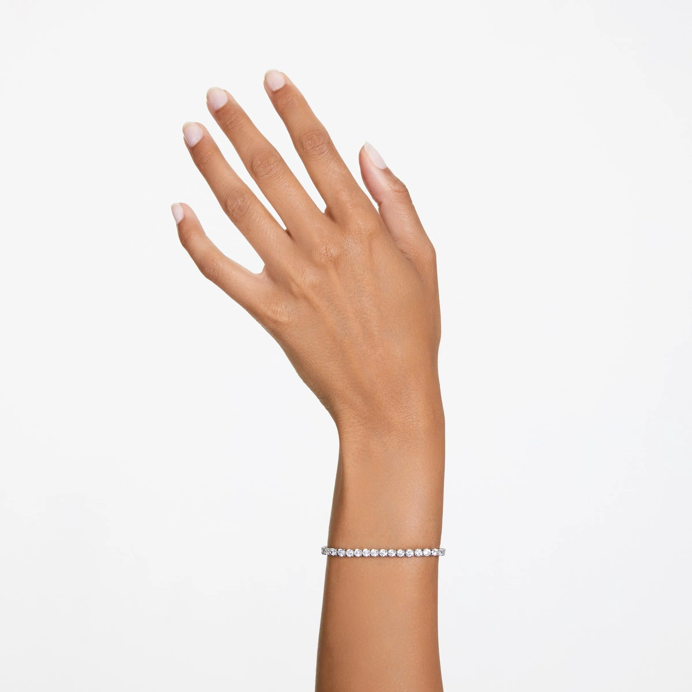 Swarovski Braccialetto Matrix Tennis, Taglio Round, Bianco, Placcato rodio - immagine 5