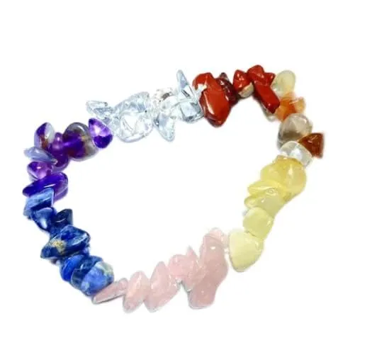 Bracciale chips braccialetto pietra vera naturale (PIETRE DEI 7 CHAKRA) - immagine 1