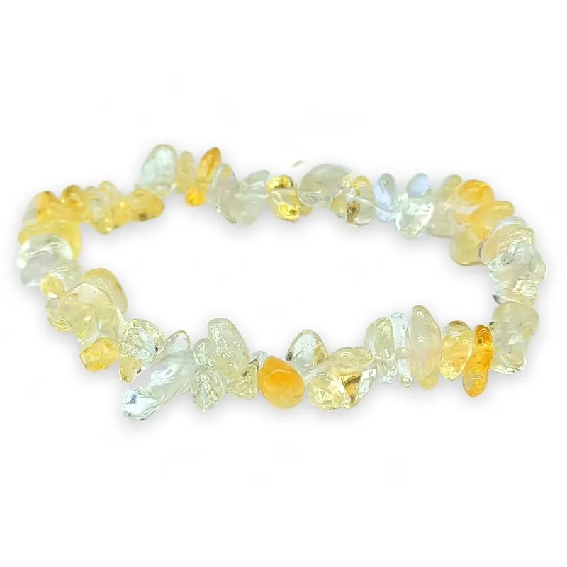 Generico Bracciale chips braccialetto pietra vera naturale (QUARZO CITRINO) - immagine 1