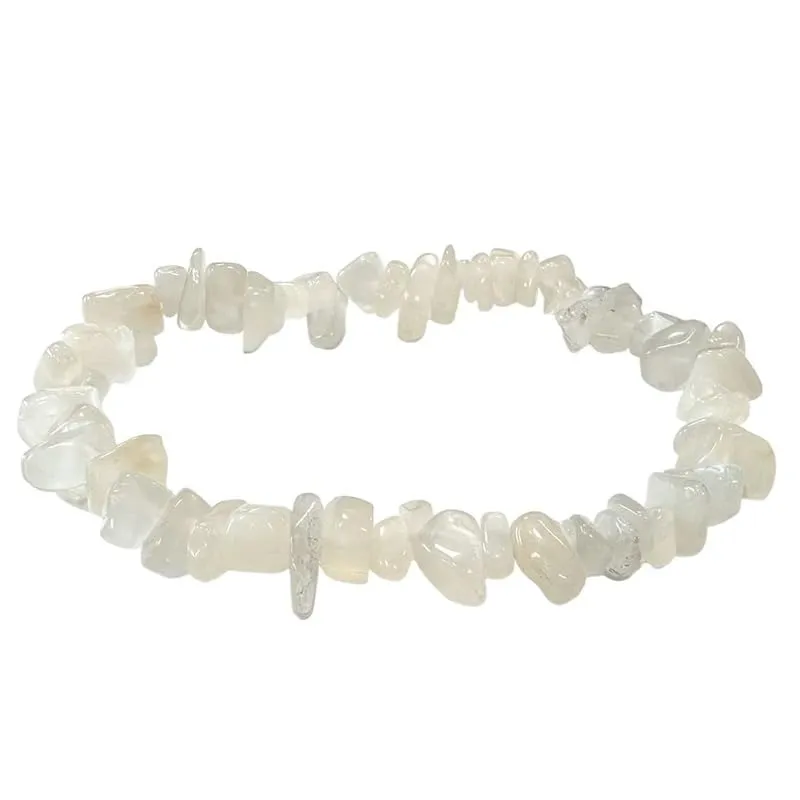 Bracciale chips braccialetto pietra vera naturale (PIETRA DI LUNA ADULARIA) - immagine 1