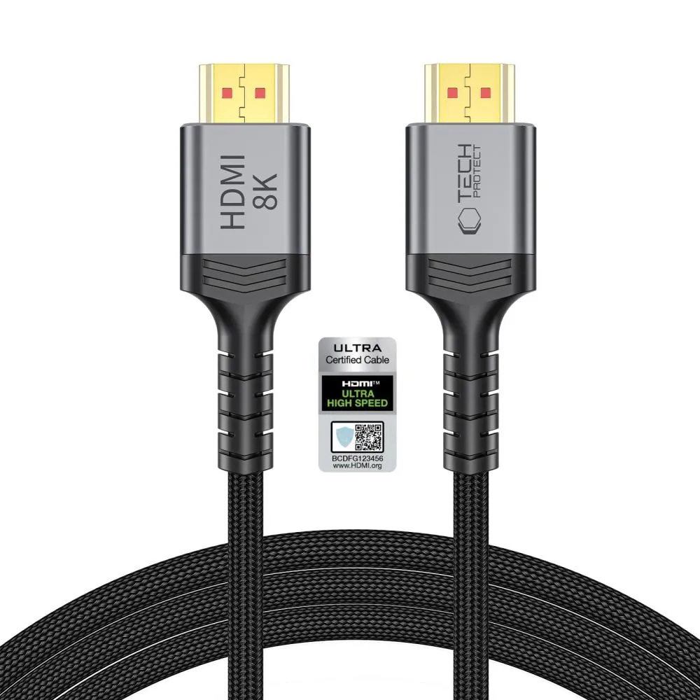 Cavo Video Tech-Protect Ultraboost 2, HDMI - HDMI, 8K, 2m, Nero - immagine 1