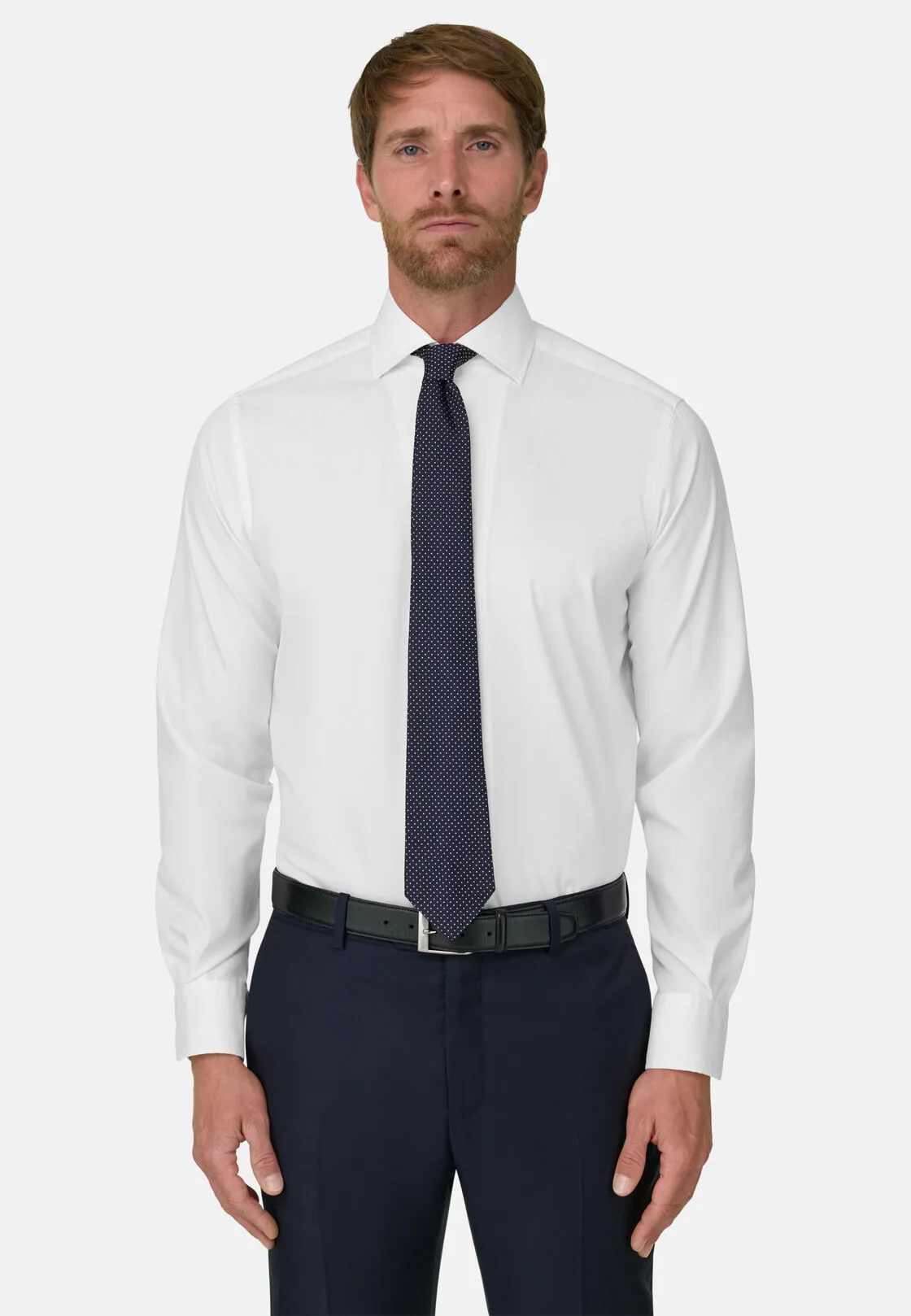 Boggi, Camicia In Pin Point Di Cotone Regular Fit, Donna, Bianco, Taglia: 43 - immagine 1