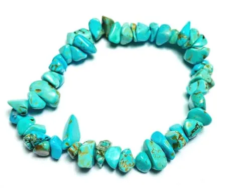 Bracciale chips braccialetto pietra vera naturale (TURCHESITE CHIARO) - immagine 1