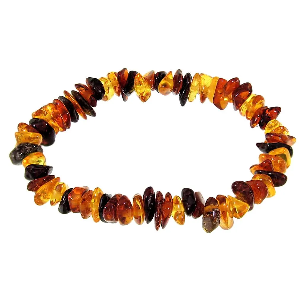 Bracciale chips braccialetto pietra vera naturale (VERA AMBRA FOSSILE) - immagine 5
