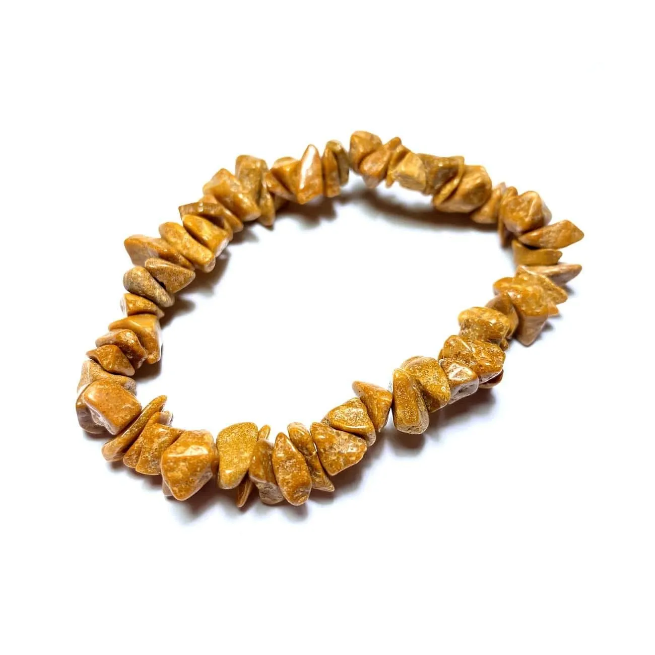Generico Bracciale chips braccialetto pietra vera naturale (DIASPRO GIALLO) - immagine 1
