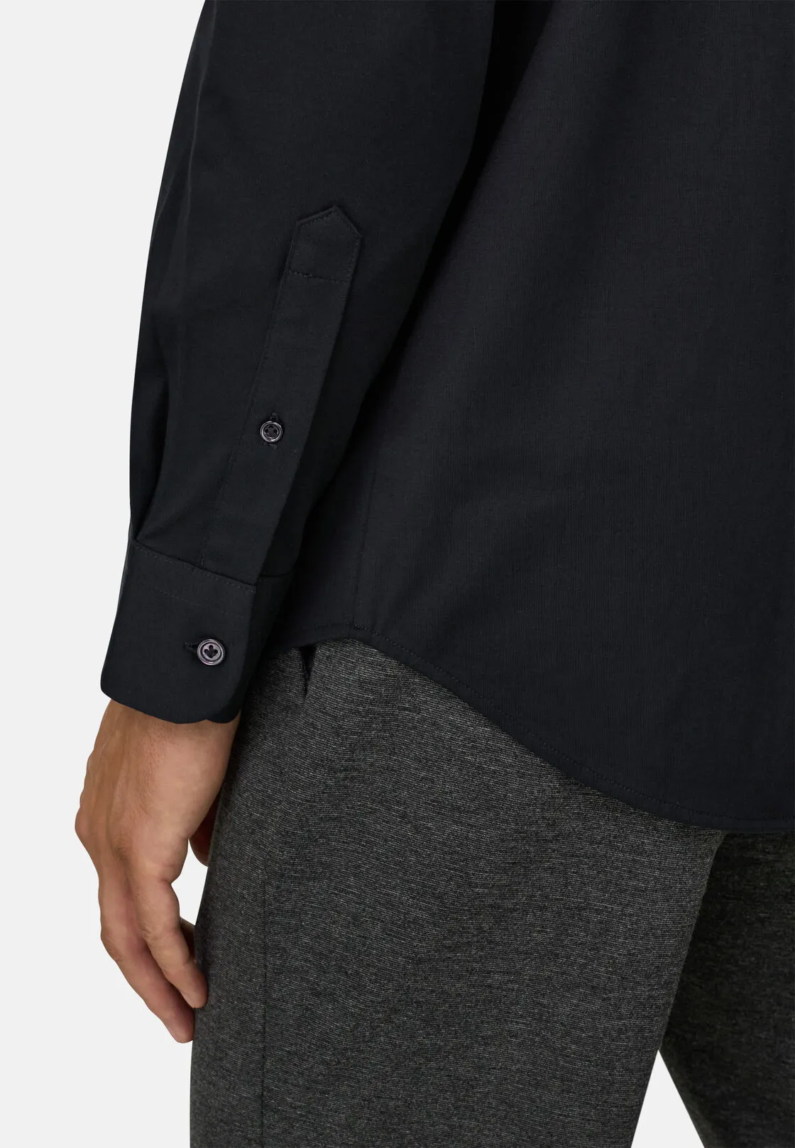 Boggi, Polo Camicia In Cotone E Seta Regular Fit, Uomo, Nero, Taglia: L - immagine 4