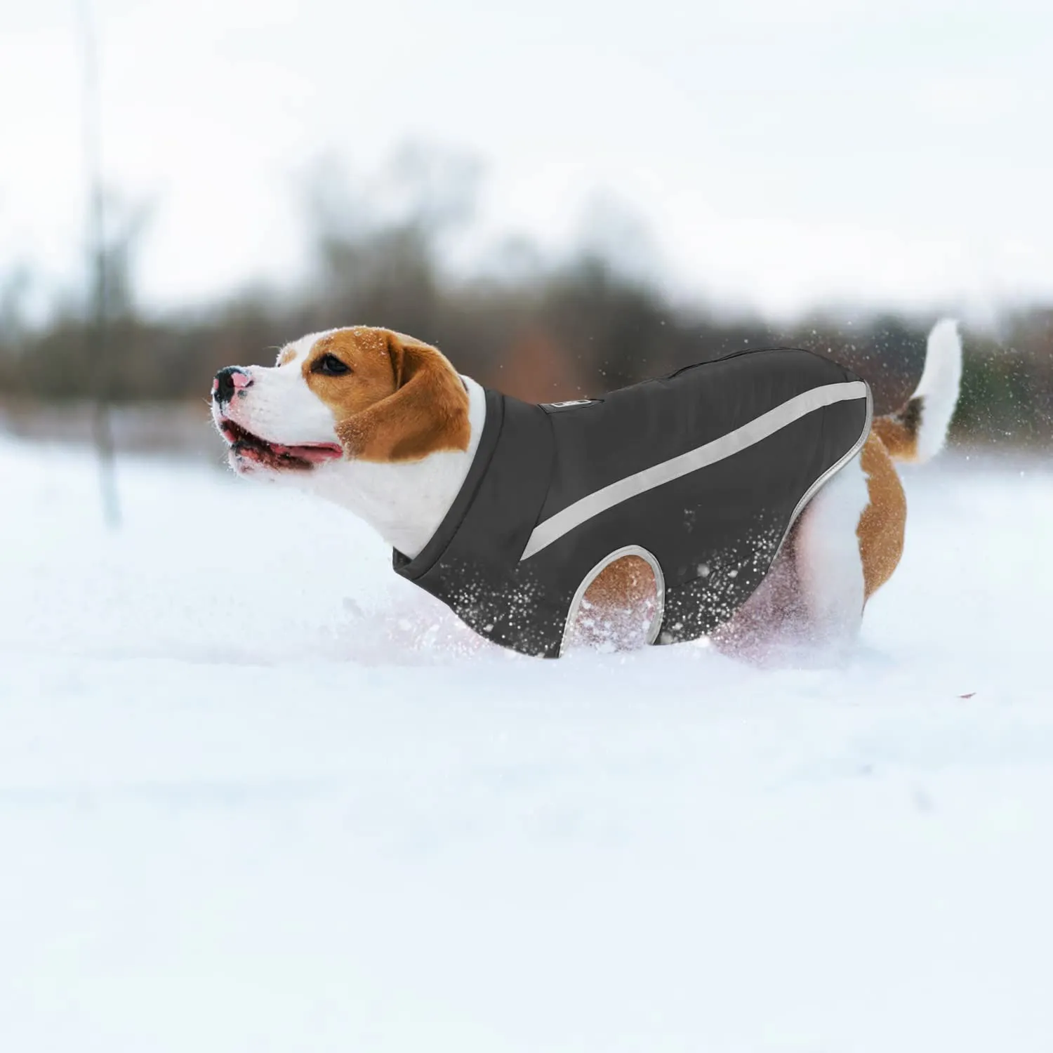 Idepet Cappotto per cani impermeabile Giacca invernale calda, Giacca per cani antivento Abbigliamento per cani Completo per cani di taglia piccola di taglia media con foro per imbracatura XL-6XL - immagine 4