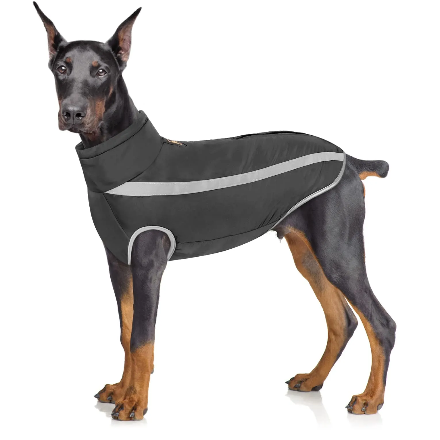 Idepet Cappotto per cani impermeabile Giacca invernale calda, Giacca per cani antivento Abbigliamento per cani Completo per cani di taglia piccola di taglia media con foro per imbracatura XL-6XL - immagine 5