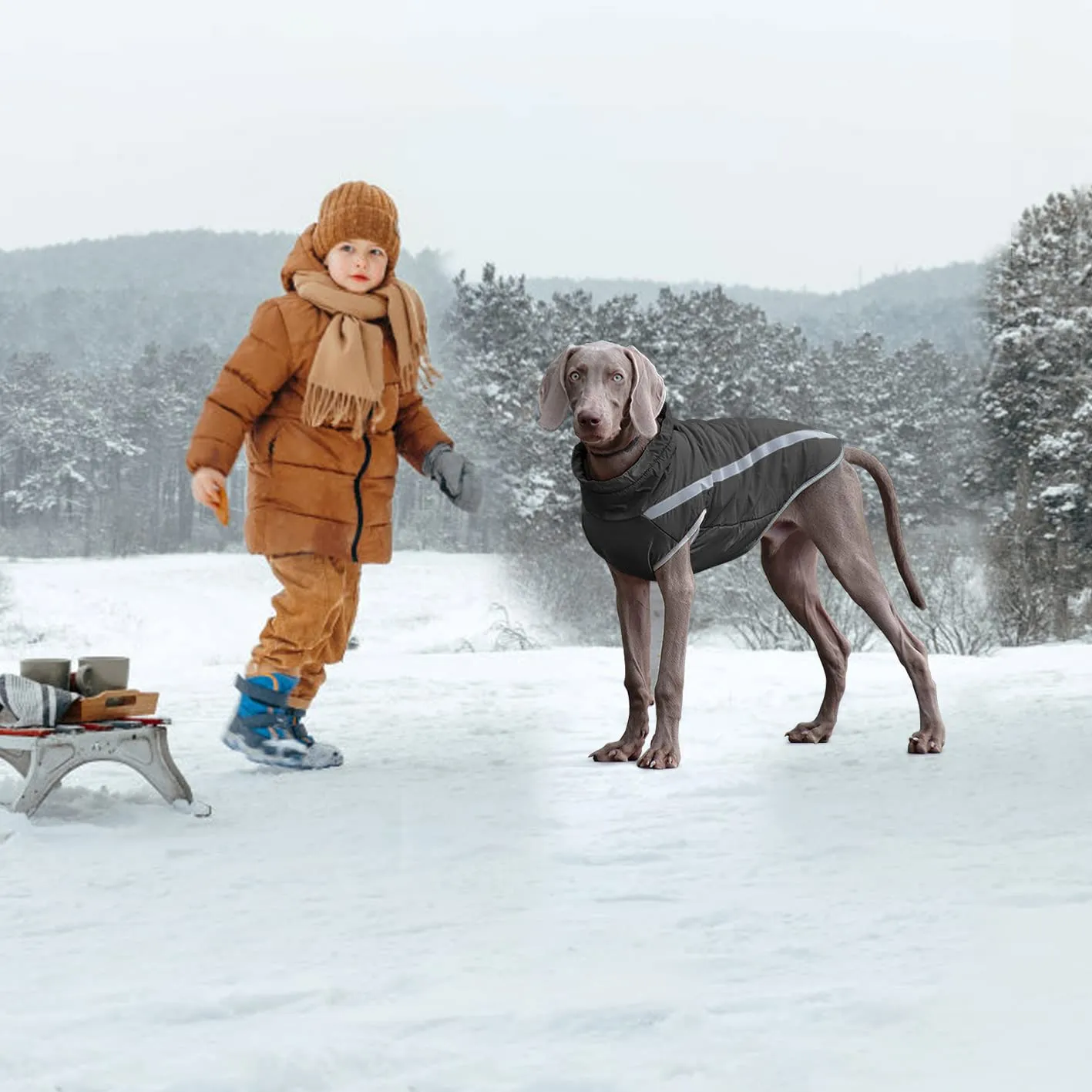 Idepet Giacca Invernale per Cani Impermeabile e Antivento, Abbigliamento per Cani di Taglia Piccola e Media con Foro per Imbracatura XL-6XL - immagine 3