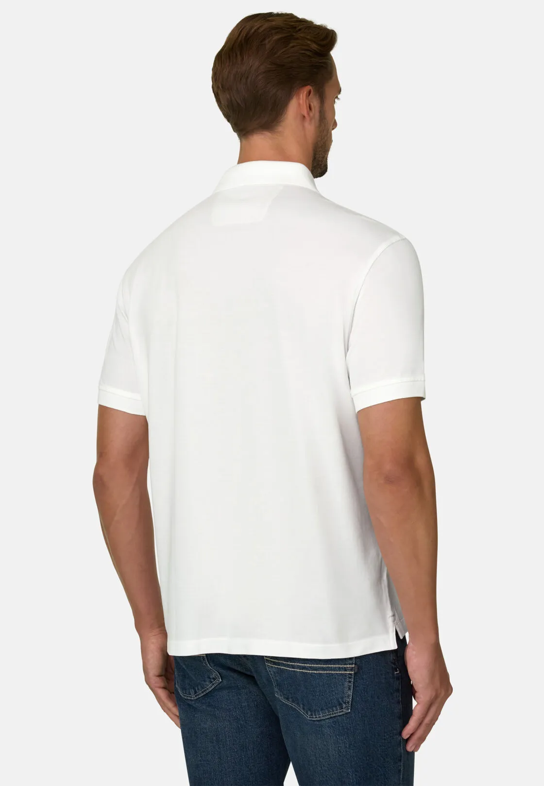 Boggi, Polo In Pique Di Cotone Regular Fit, Donna, Bianco, Taglia: L - immagine 4