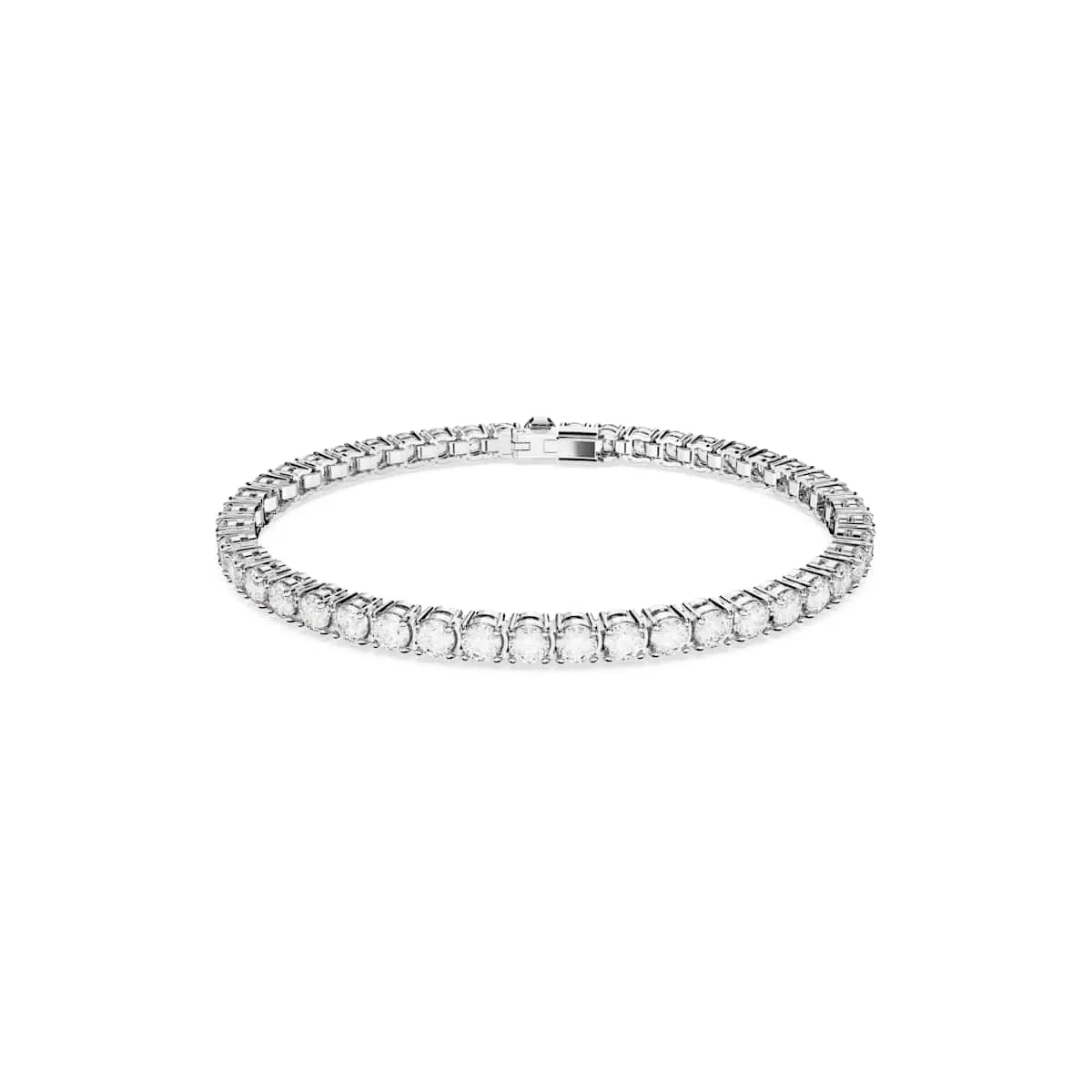 Swarovski Braccialetto Matrix Tennis, Taglio Round, Bianco, Placcato rodio - immagine 1