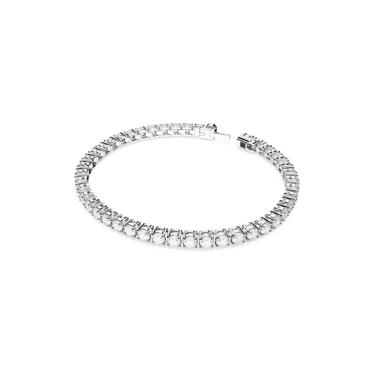 Swarovski Braccialetto Matrix Tennis, Taglio Round, Bianco, Placcato rodio - immagine 2