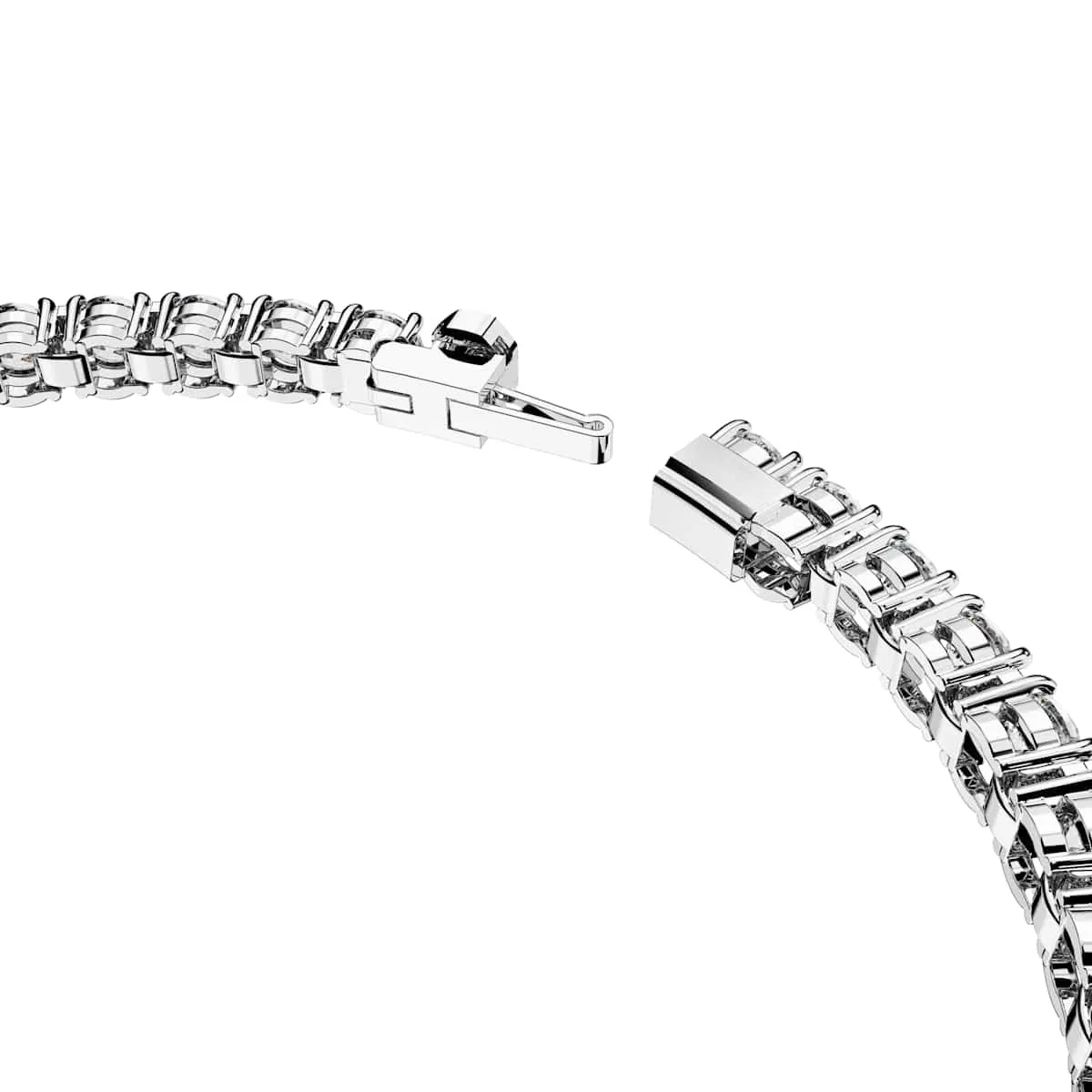 Swarovski Braccialetto Matrix Tennis, Taglio Round, Bianco, Placcato rodio - immagine 3