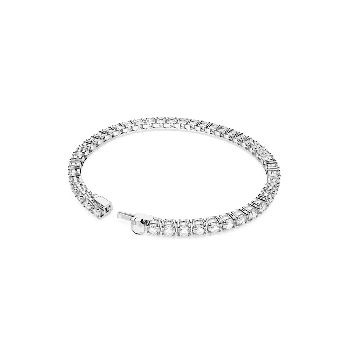 Swarovski Braccialetto Matrix Tennis, Taglio Round, Bianco, Placcato rodio - immagine 5