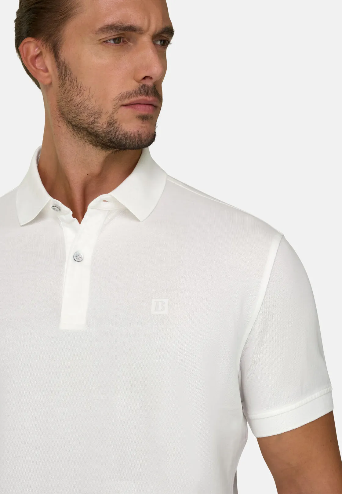 Boggi, Polo In Pique Di Cotone Regular Fit, Donna, Bianco, Taglia: M - immagine 3