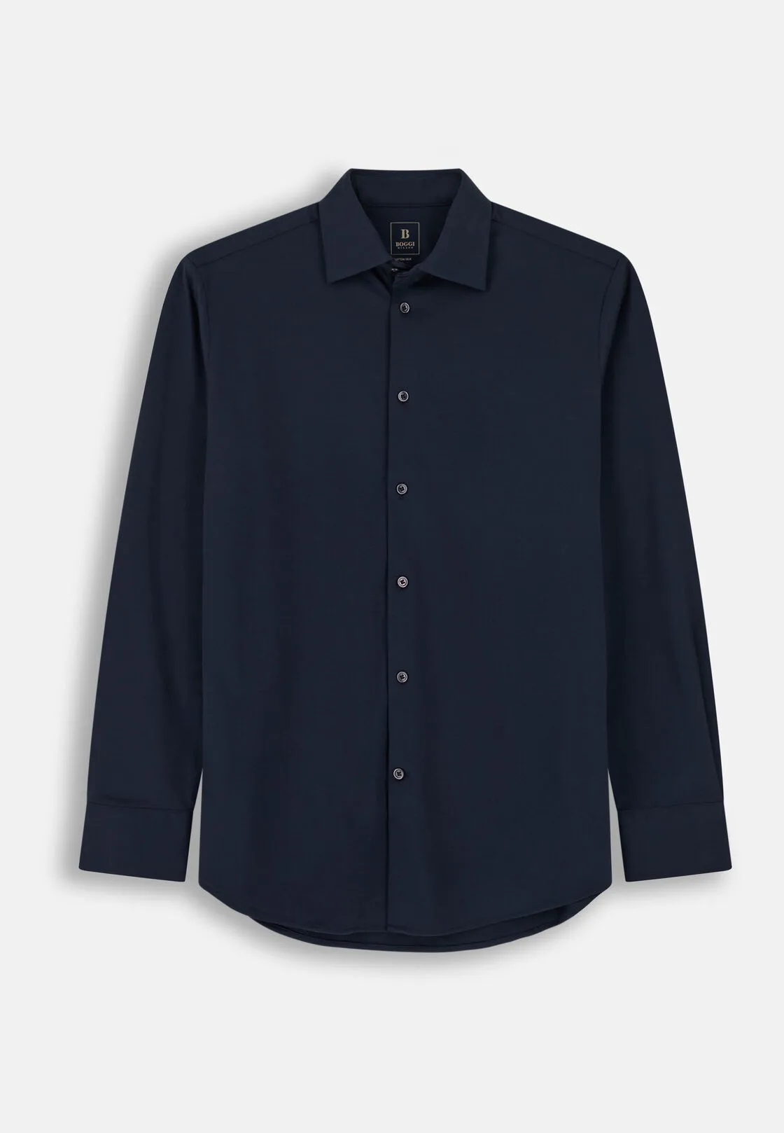 Boggi, Polo Camicia In Cotone E Seta Regular Fit, Uomo, Navy, Taglia: XXL - immagine 6