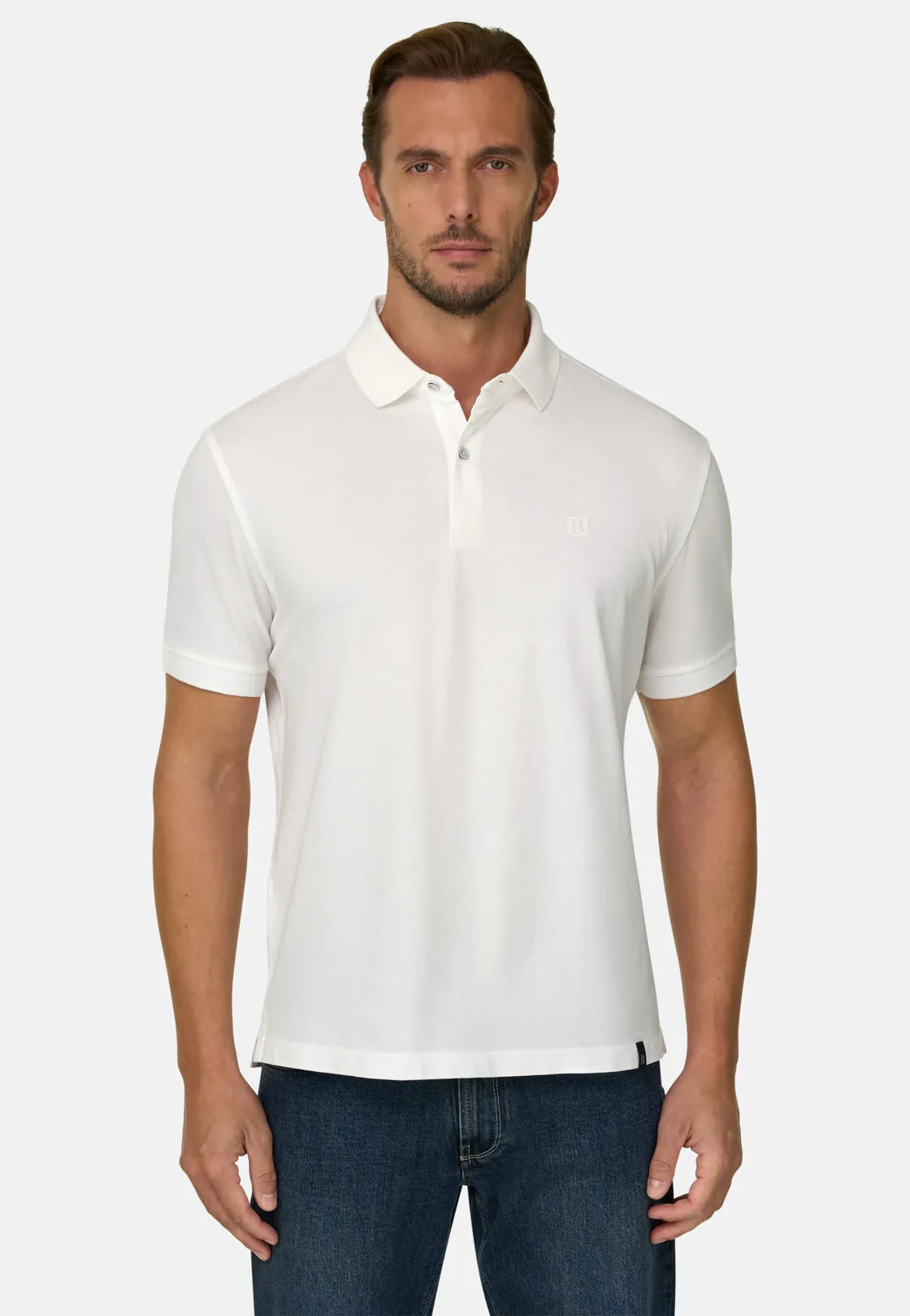 Boggi, Polo In Pique Di Cotone Regular Fit, Donna, Bianco, Taglia: XXL - immagine 1