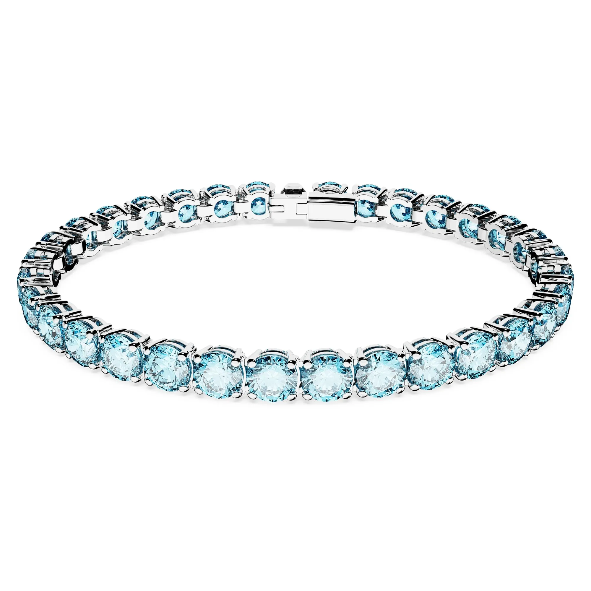 Swarovski Braccialetto Matrix Tennis, Taglio Round, Blu, Placcato rodio - immagine 1