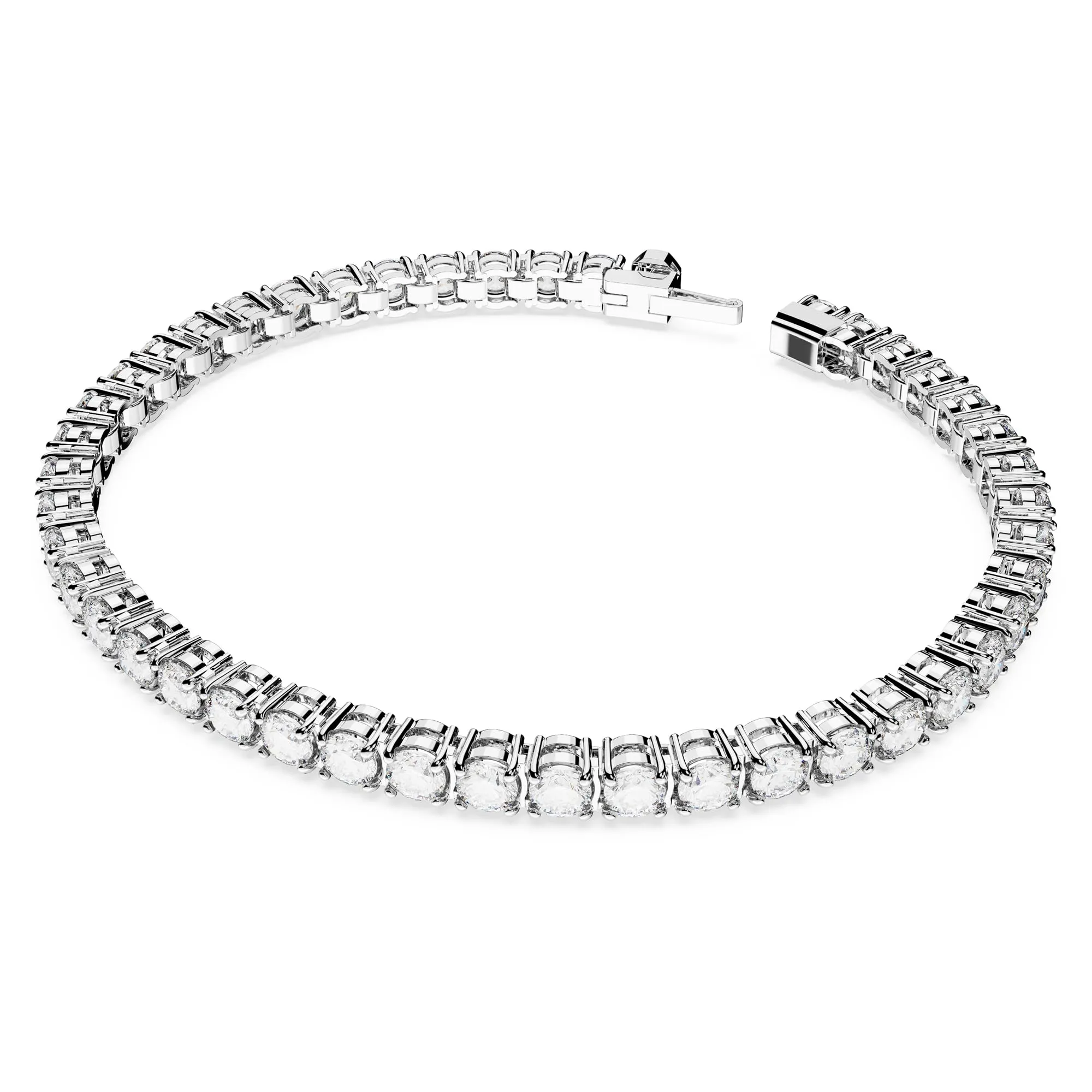 Swarovski Braccialetto Matrix Tennis, Taglio Round, Bianco, Placcato rodio - immagine 2