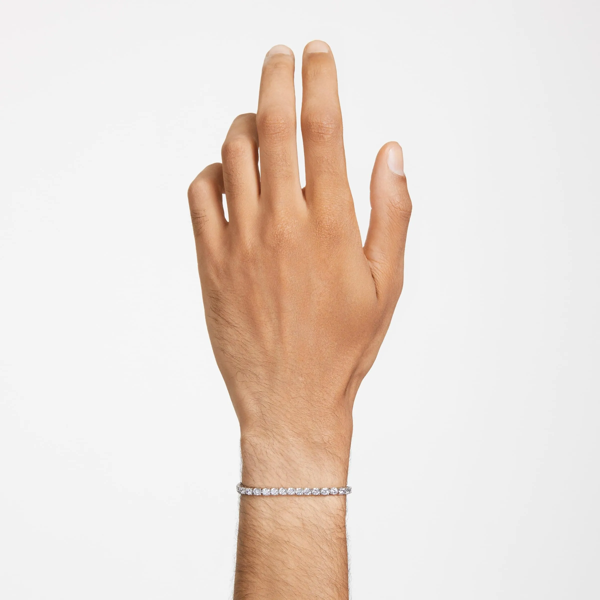 Swarovski Braccialetto Matrix Tennis, Taglio Round, Bianco, Placcato rodio - immagine 6