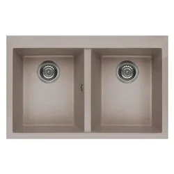 Lavello 2 vasche (79x50cm) QUADRA 350 Tortora Opaco LGQ35043 - immagine 1