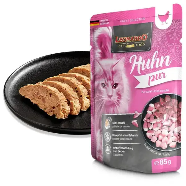 Leonardo Cat food Adult Finest Selection Puro Grain Free monoproteico 85 gr Pollo - confezione da 16 pezzi - immagine 1