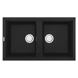 Lavello 2 vasche (86x51cm) BEST 450 Nero Opaco LGB45040 - immagine 1