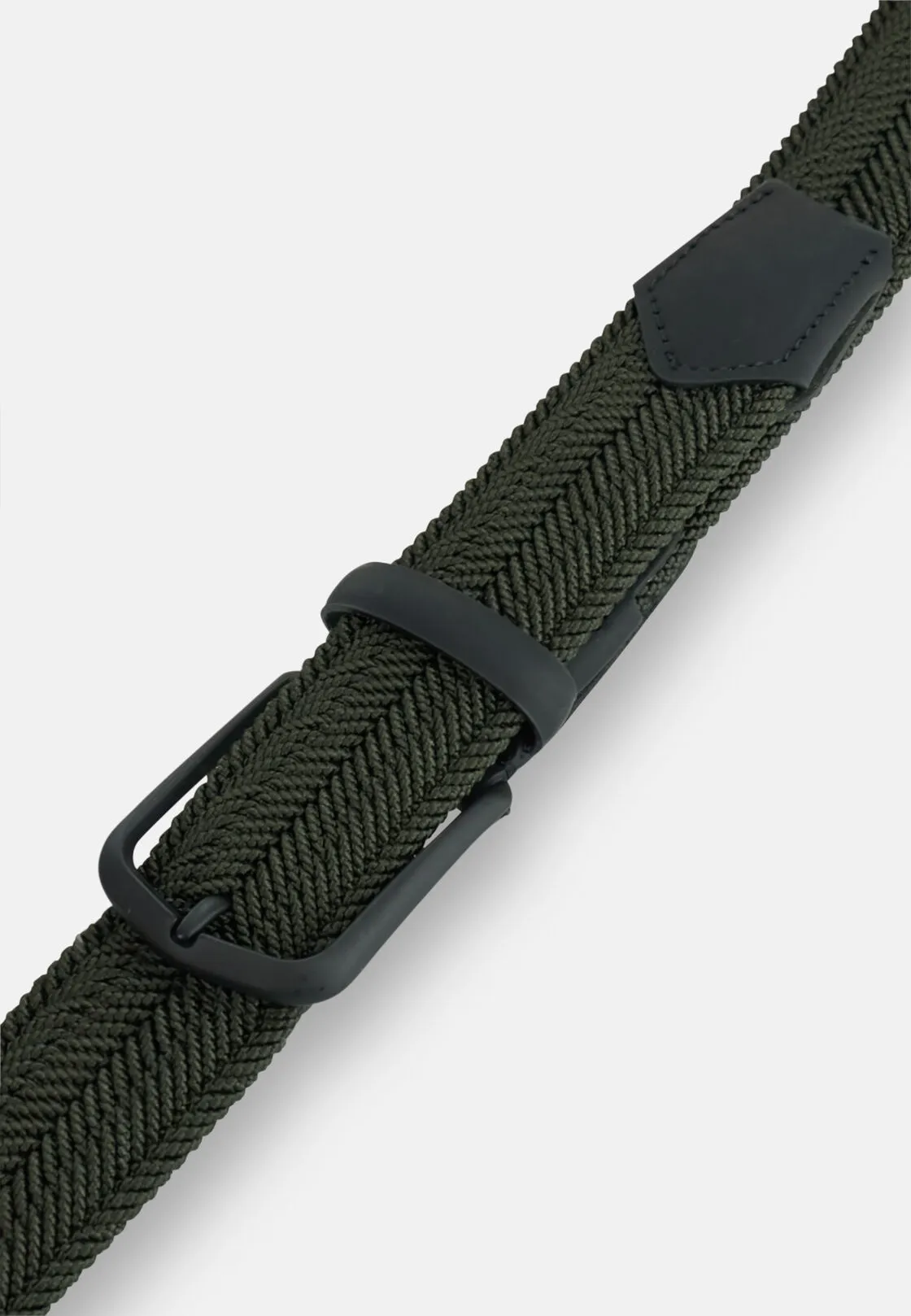 Boggi, Cintura Intrecciata Elasticizzata In Misto Viscosa, Uomo, Militare, Taglia: 85 - immagine 3