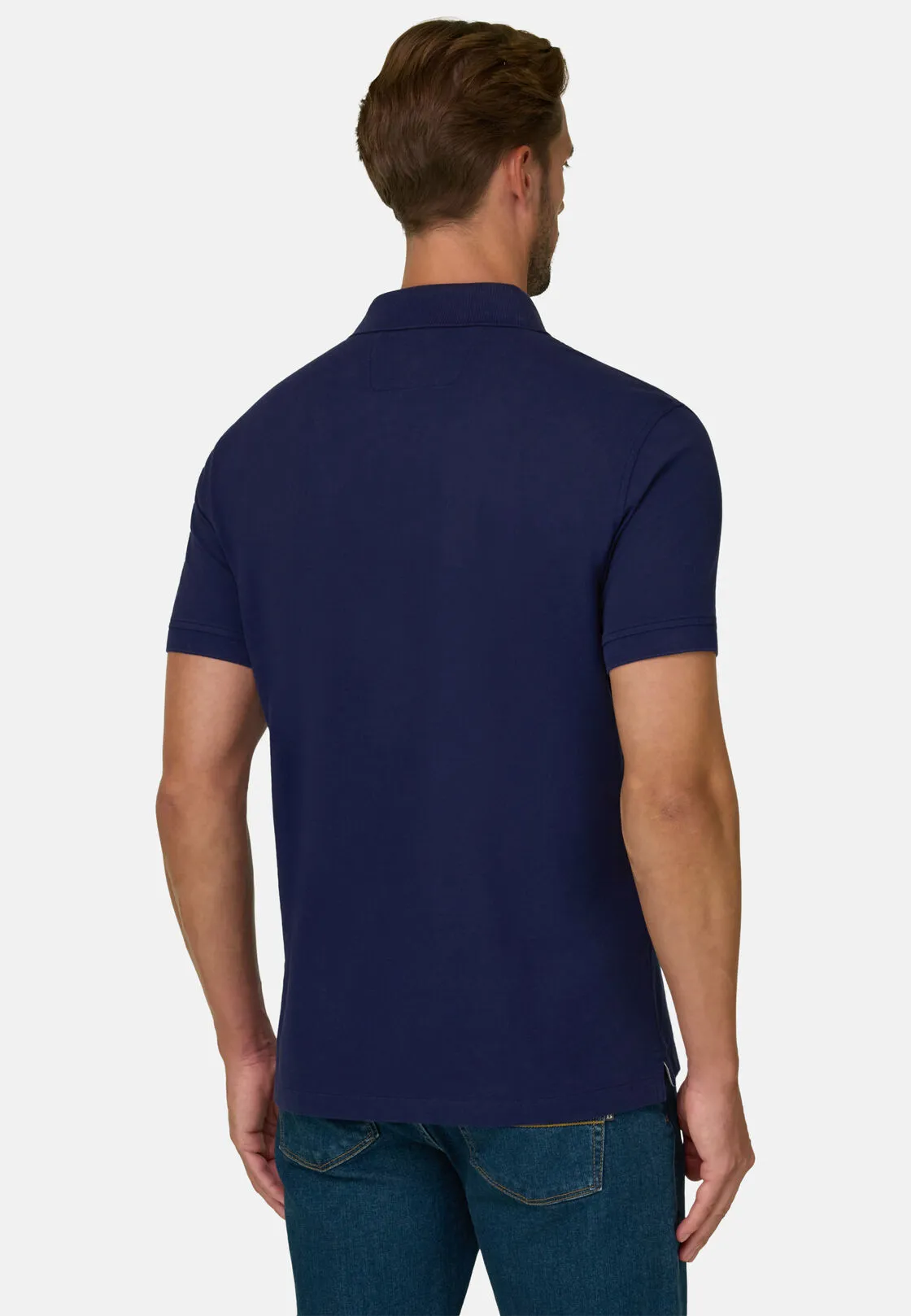 Boggi, Polo In Pique Di Cotone Regular Fit, Donna, Navy, Taglia: XS - immagine 4