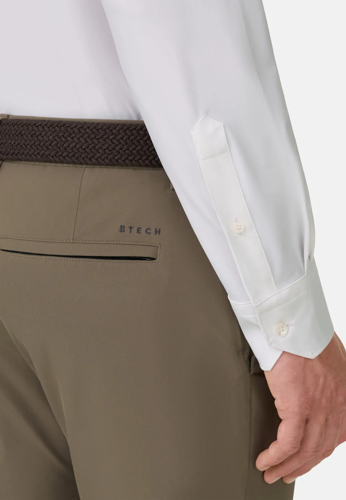 Boggi, Camicia In Nylon Elasticizzato Slim Fit, Donna, Bianco, Taglia: L - immagine 4