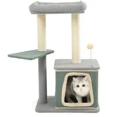 Tiragraffi con cuccia nicchia e accessori integrati Clio Imac Misura 48x40x80h cm - Tiragraffi gatto - immagine 1