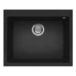 Lavello 1 vasca (61x50cm) QUADRA 110 Nero Opaco LGQ11040 - immagine 1