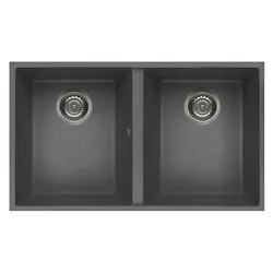 Lavello 2 vasche (76x43,5cm) QUADRA 350 SOTTOTOP Titanium Metal LMQ35073BSO - immagine 1