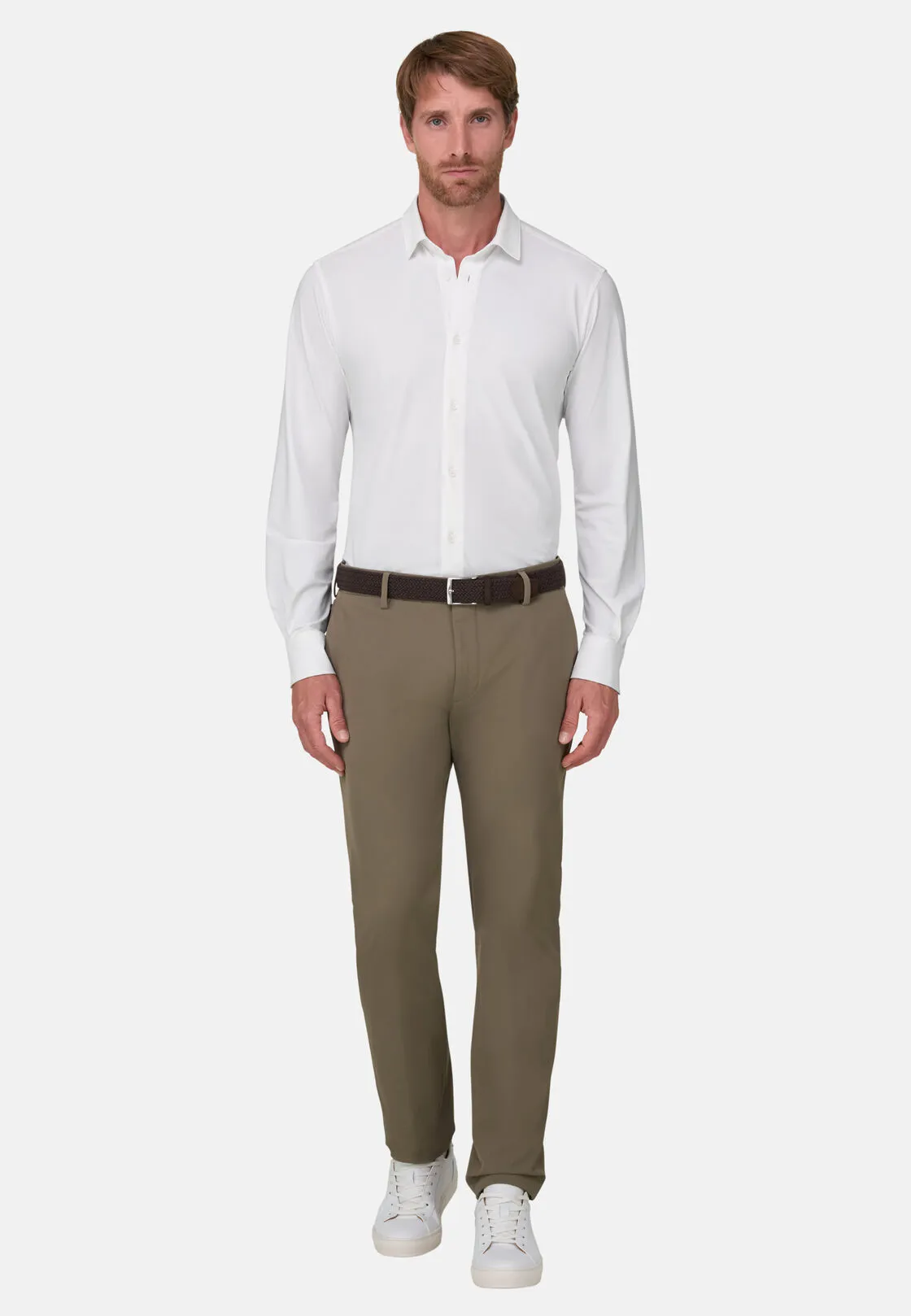 Boggi, Camicia In Nylon Elasticizzato Slim Fit, Donna, Bianco, Taglia: XS - immagine 2