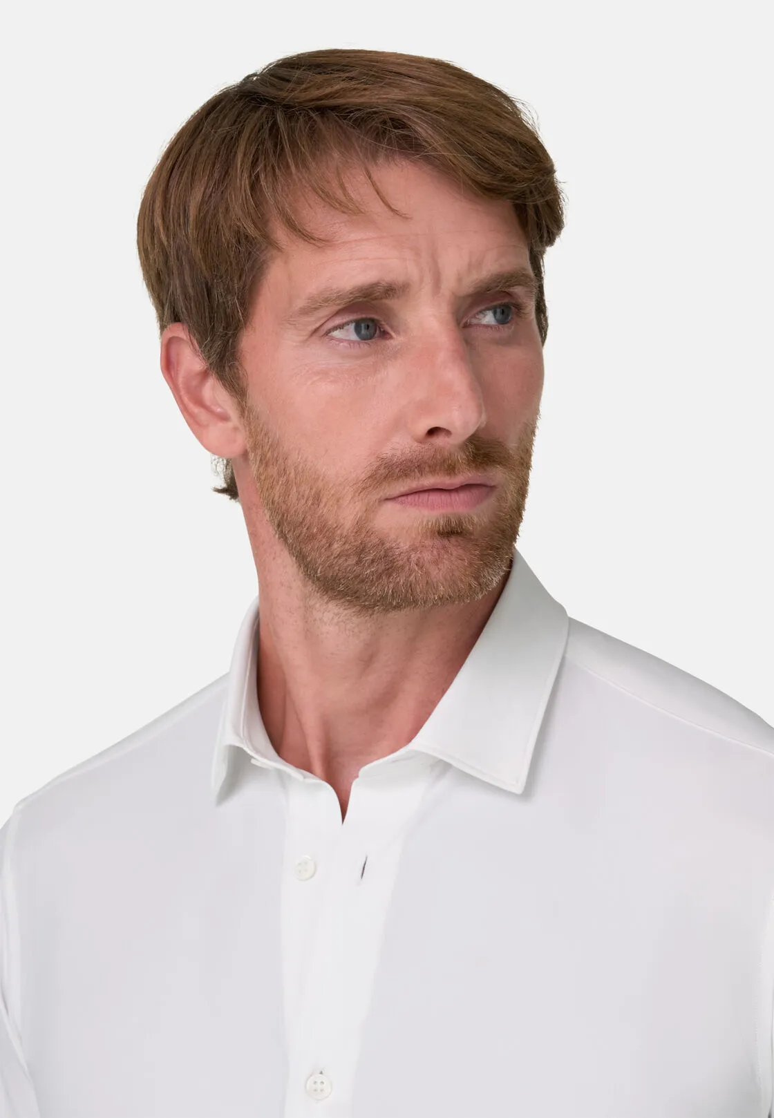 Boggi, Camicia In Nylon Elasticizzato Slim Fit, Donna, Bianco, Taglia: XS - immagine 3