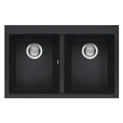 Lavello 2 vasche (79x50cm) QUADRA 350 Antracite Opaco LGQ35059 - immagine 1