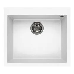 Lavello 1 vasca (57x50cm) QUADRA 105 Bianco Satinato LKQ10596 - immagine 1