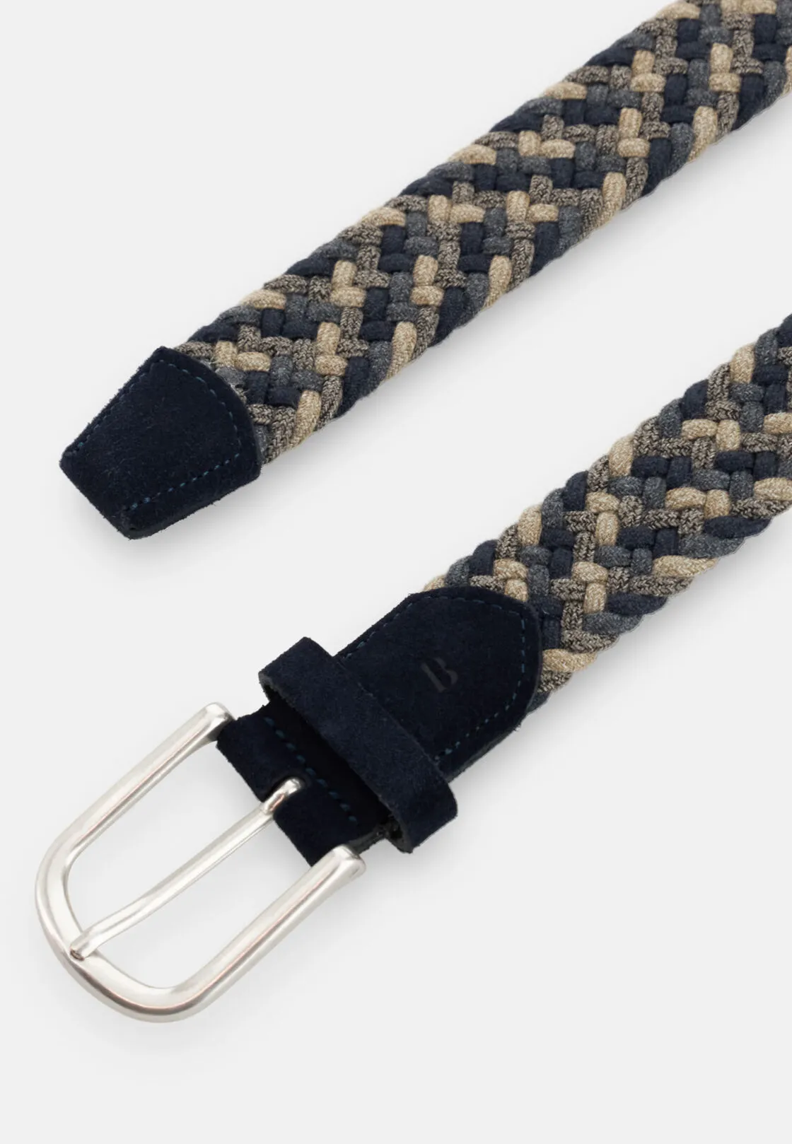 Boggi, Cintura Intrecciata Elasticizzata In Misto Lana, Uomo, Navy, Taglia: 85 - immagine 2