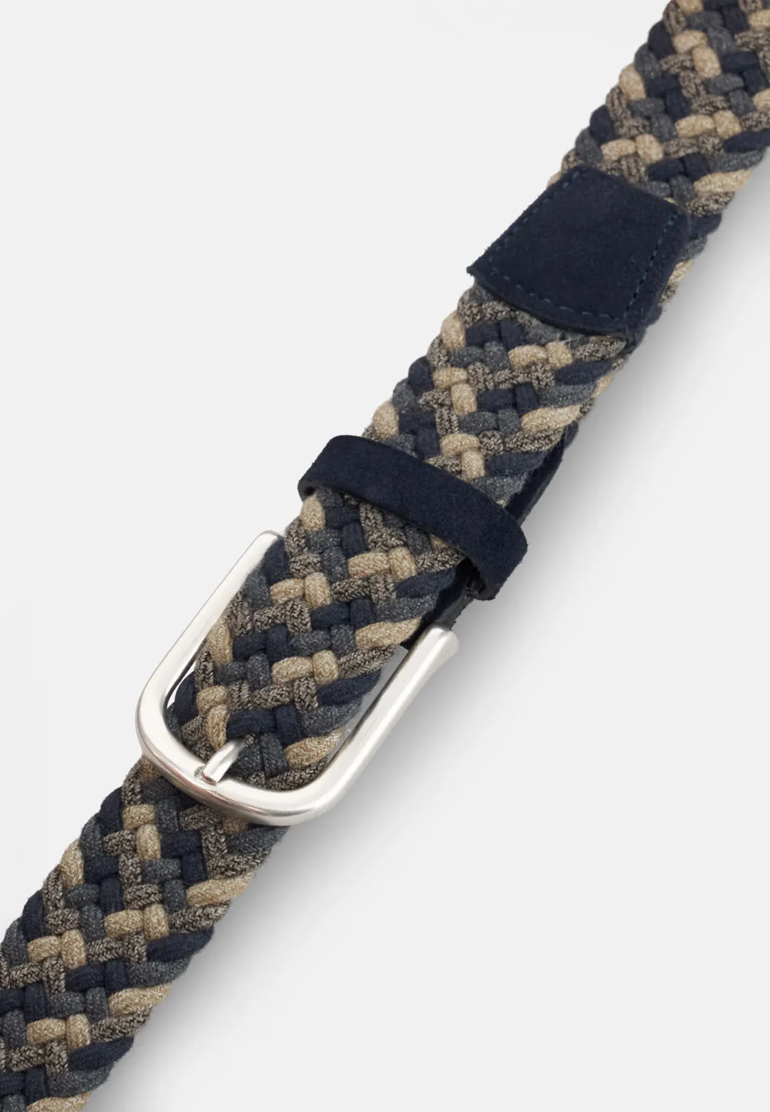 Boggi, Cintura Intrecciata Elasticizzata In Misto Lana, Uomo, Navy, Taglia: 95 - immagine 3