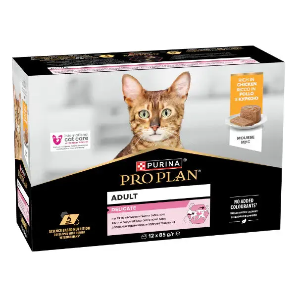 Purina Pro Plan Cat Adult delicate Mousse Multipack 12x85g Pollo - immagine 1