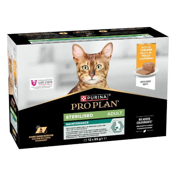 Purina Pro Plan Cat Adult Sterilised Maintenance Terrine Multipack 12x85g Pollo - immagine 1