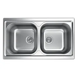 Lavello 2 vasche (86x50cm) ATMOSFERA Inox Prelucidato TM862IPC - immagine 1