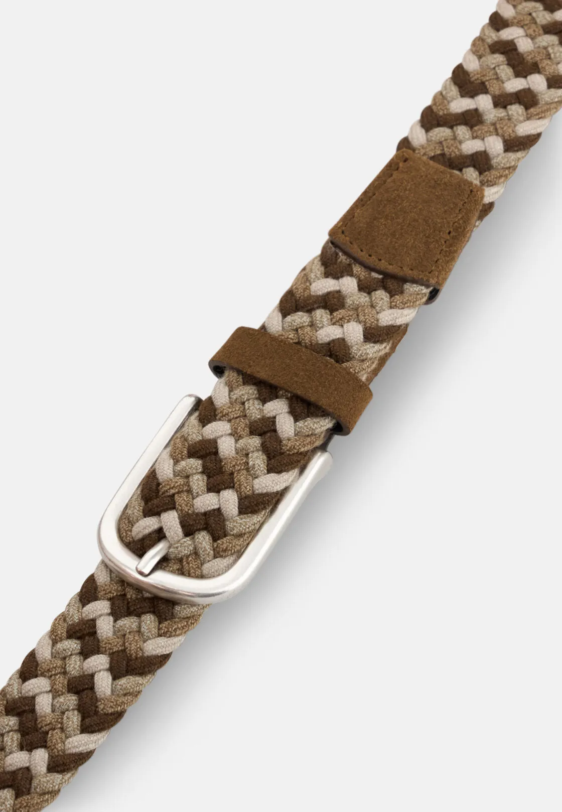 Boggi, Cintura Intrecciata Elasticizzata In Misto Lana, Uomo, Marrone, Taglia: 95 - immagine 3
