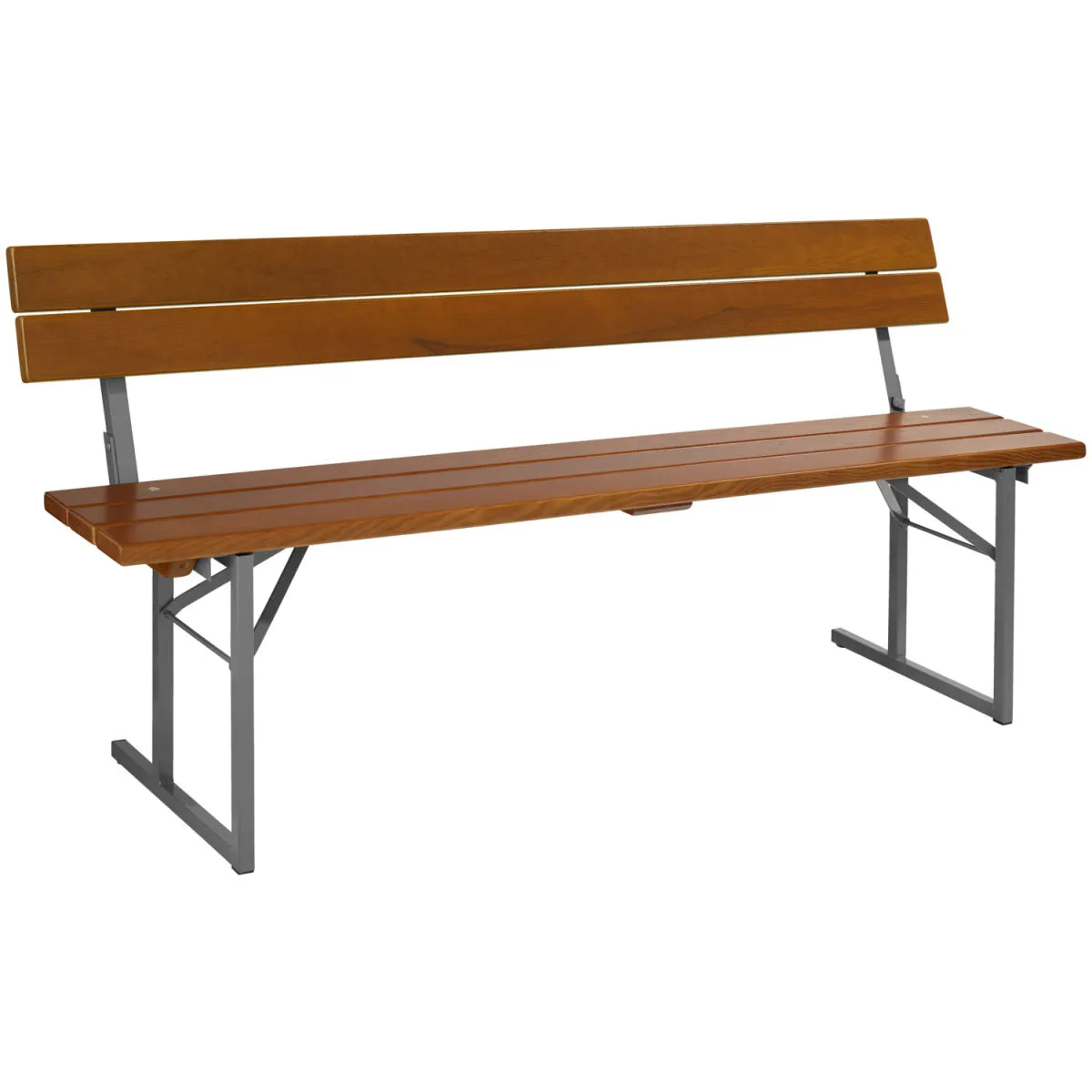 VEGA Panca da esterno Expose; 180x46x81 cm (LxPxH); seduta noce, struttura antracite - immagine 1